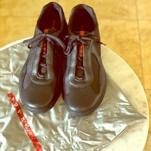 Prada Men’s PS0906 Leather Sneaker